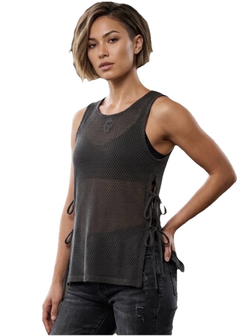 Electric & Rose Mesh Netted Women’s Tank Top Size Medium